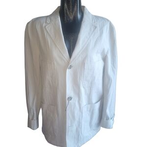 Zara Cream Colored Wrinkle Detailed Blazer L